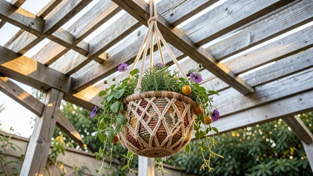 Hanging Macramé Circle Planter Basket