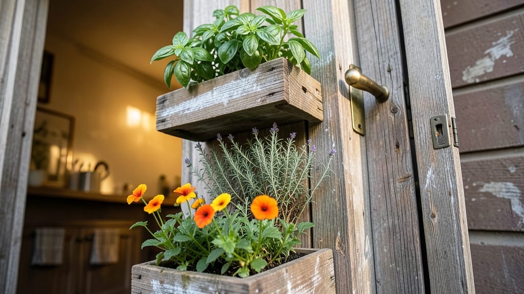 Rustic Wooden Crate Herb Garden