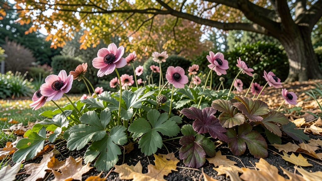 Japanese Anemone and Coral Bells
