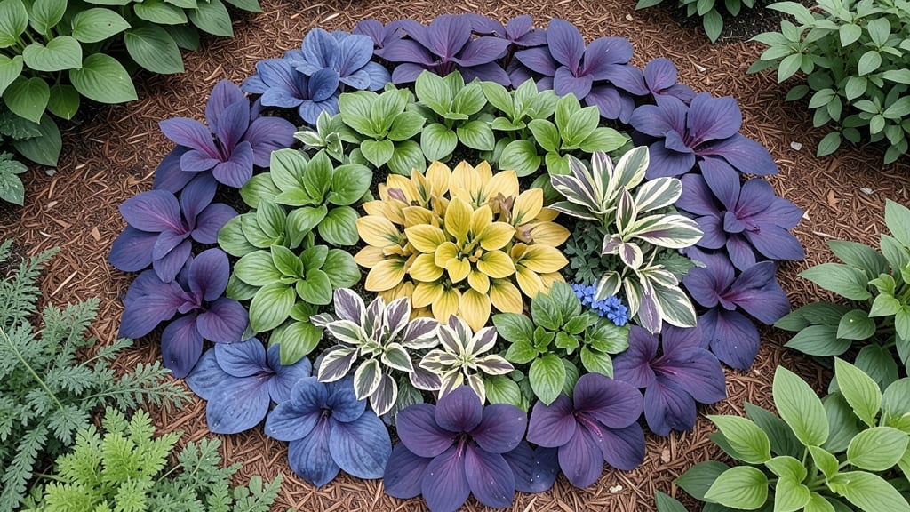 Seasonal Hosta Color Wheel Beds