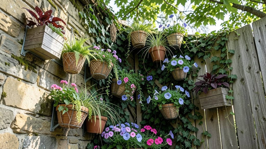 Vertical Half Circle with Hanging Baskets
