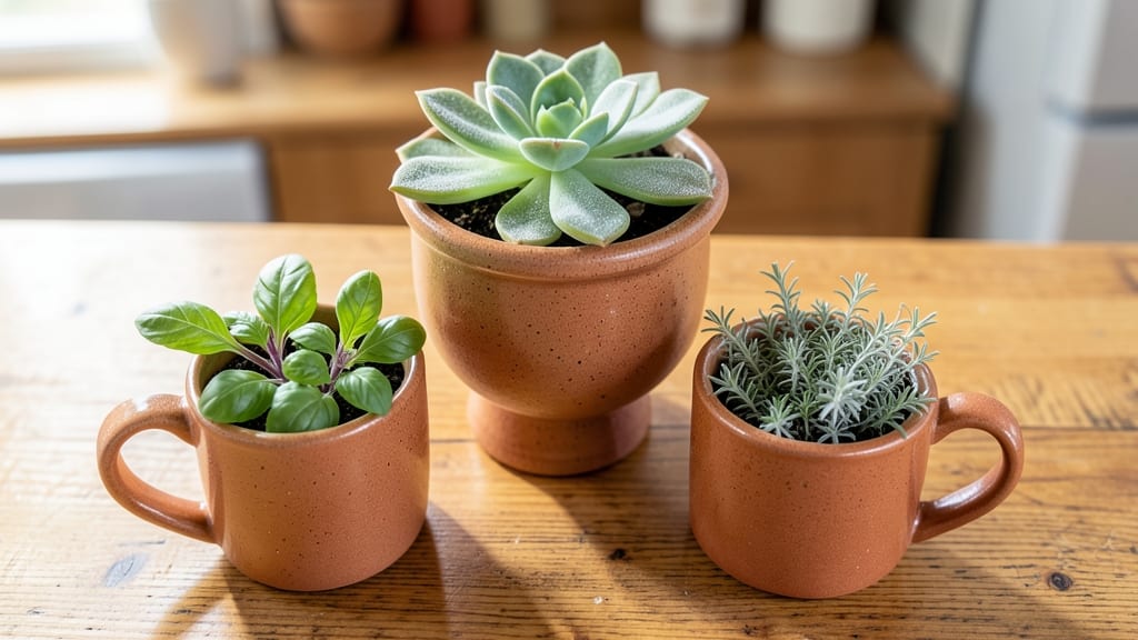 Dollar Store Mug Planters