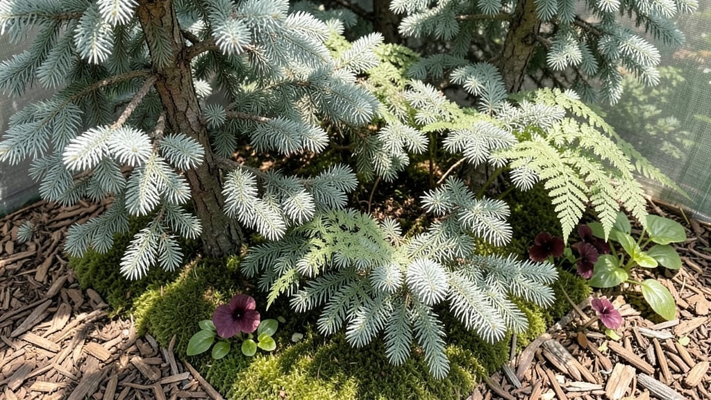 Dwarf Conifer Forest with Ferns