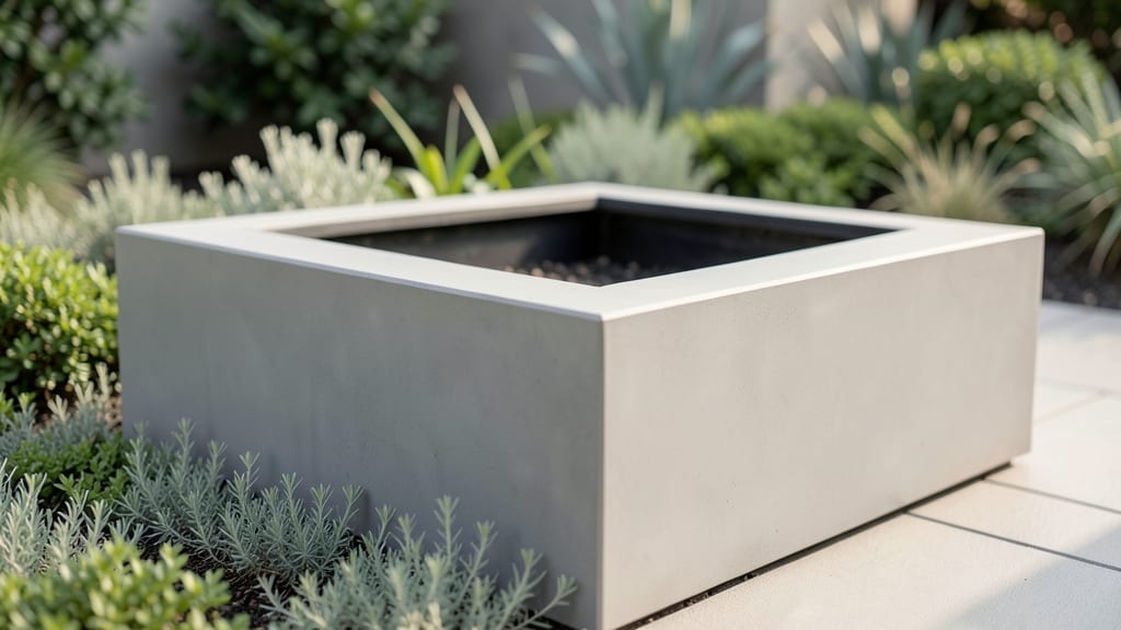 Minimalist Concrete Raised Bed